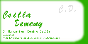 csilla demeny business card