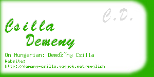 csilla demeny business card